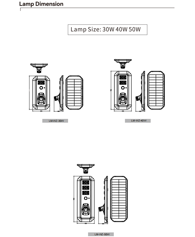 30w all in one solar street light