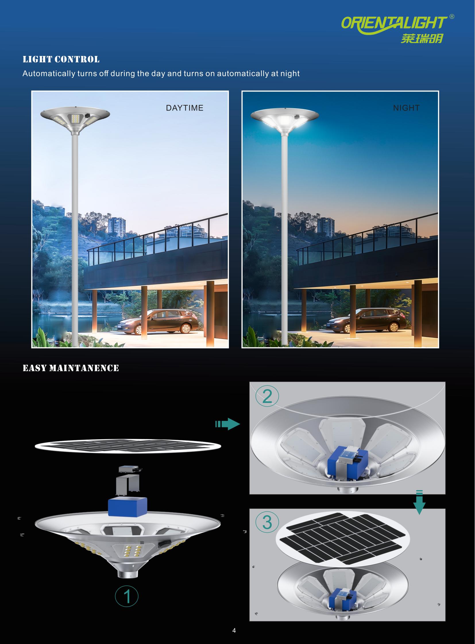  50w post top solar garden light