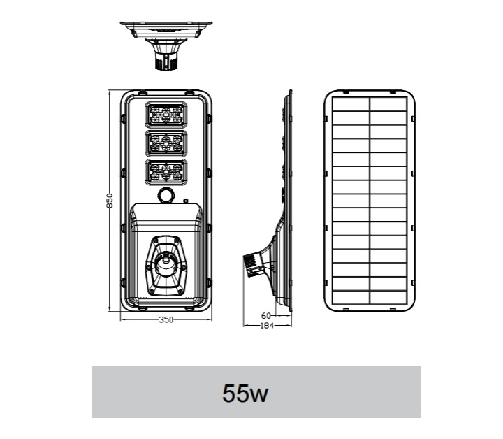 55w integrated solar street light
