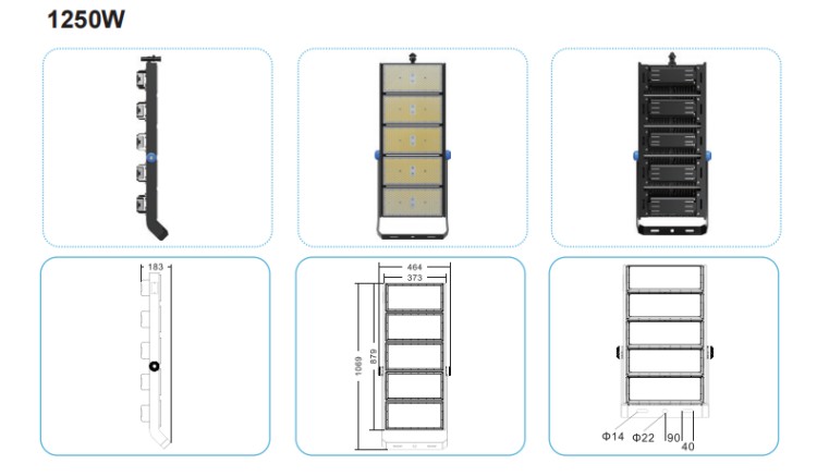 1250w High power led sports light
